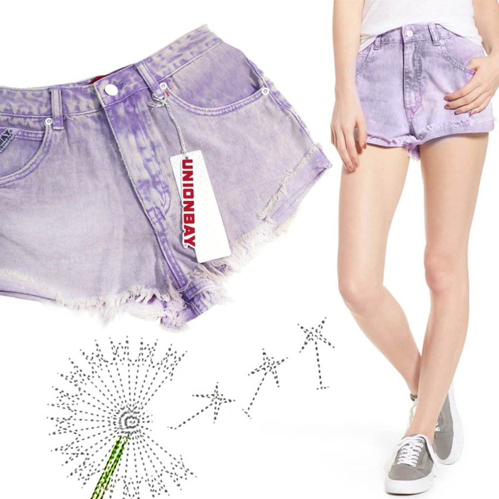 UNIONBAY Ultra Lilac Devo Denim Acid Wash Shorts 3
